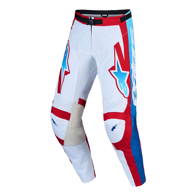 Pantalon cross Alpinestars Racer Hunt white/fire red/ucla blue