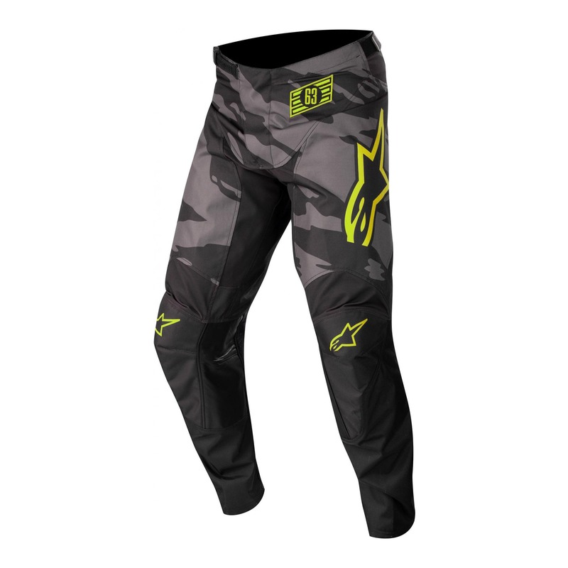 Pantalon cross Alpinestars Racer Tactical noir/gris/camouflage/jaune fluo