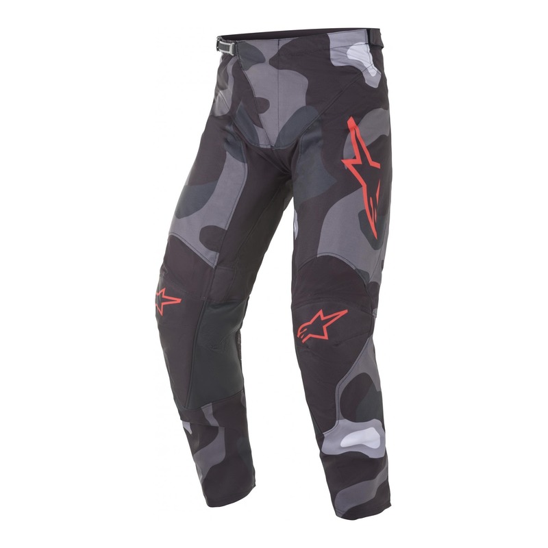Pantalon cross Alpinestars Racer Tactical gris camouflage/rouge fluo-
