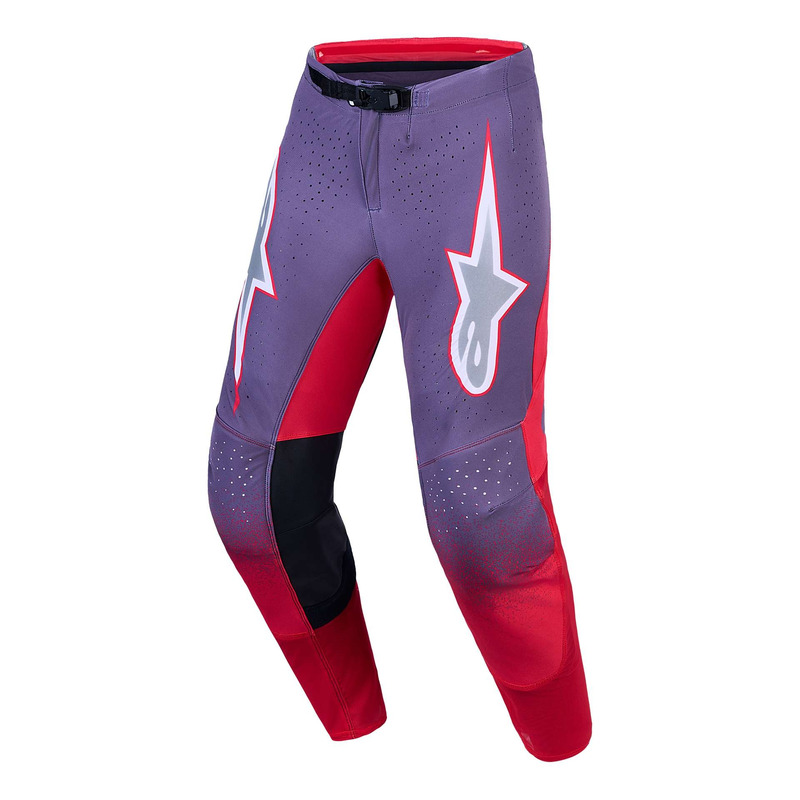 Pantalon cross Alpinestars Supertech Hiten AFD graystone/red fluo/light lilac