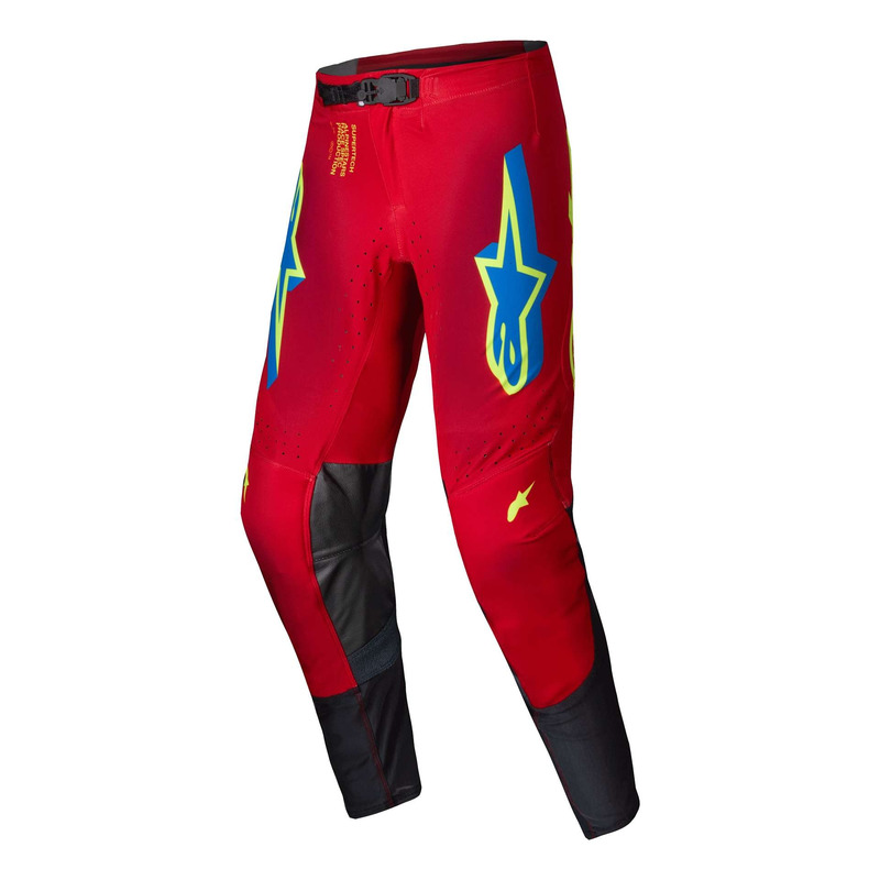 Pantalon cross Alpinestars Supertech Maker bright red/yellow fluo- US-