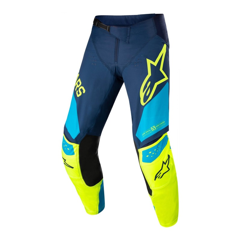 Pantalon cross Alpinestars Techstar Factory dark bleu/jaune fluo/bleu