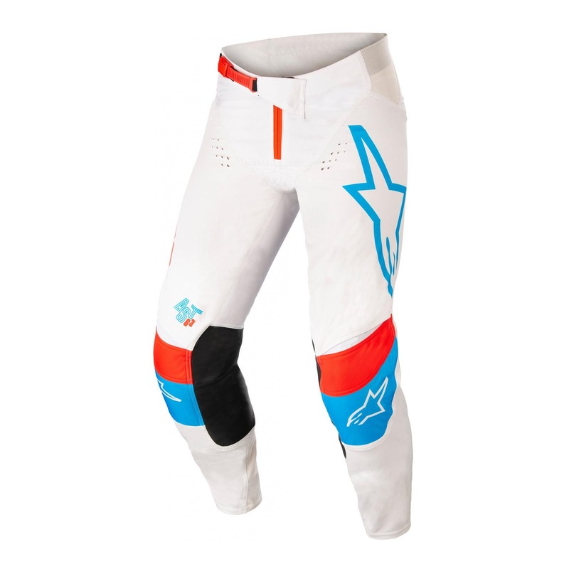 Pantalon cross Alpinestars Techstar Quadro off blanc/bleu neon/bright