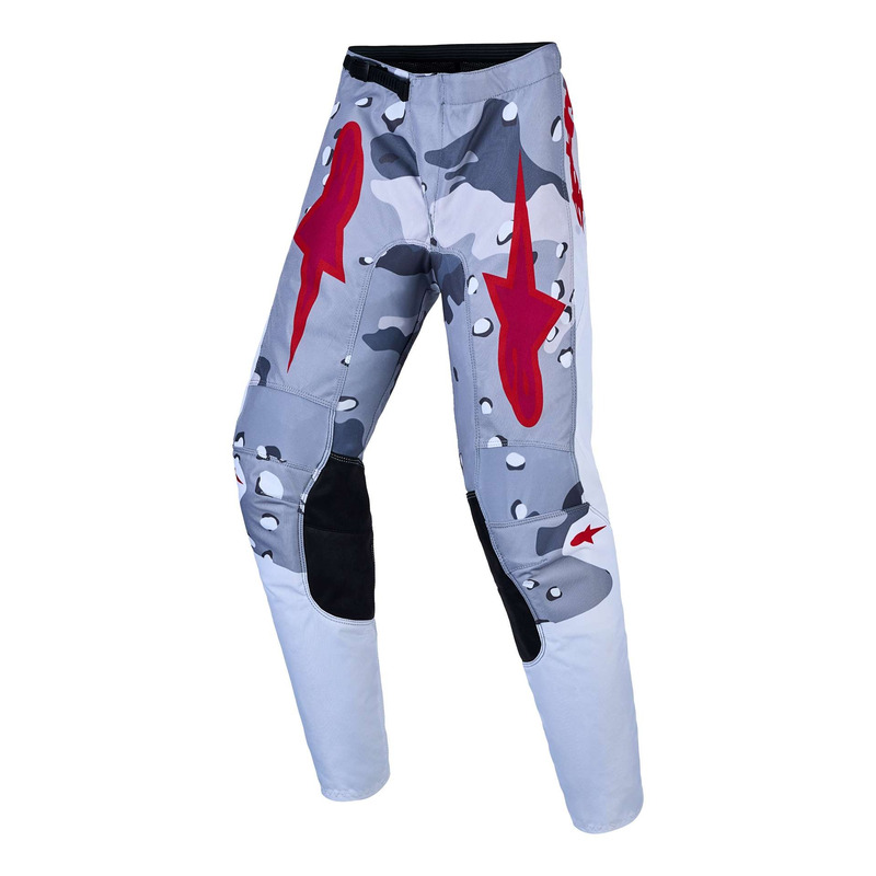 Pantalon cross enfant Alpinestars Fluid Youth Lone gray camo/white/fire red