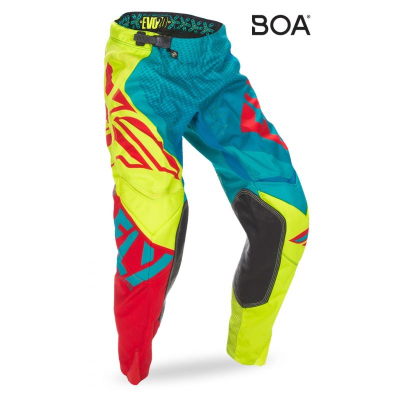 Pantalon cross Fly Racing Evo 2.0 rouge/jaune/bleu- US-28
