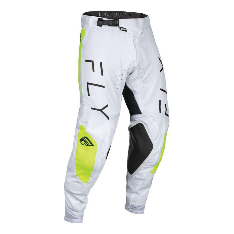 Pantalon cross Fly Racing Evo blanc/jaune fluo-