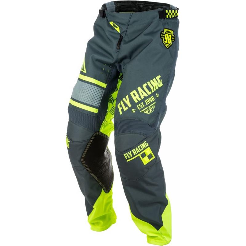 Pantalon cross Fly Racing Kinetic Era jaune fluo/gris- US-28