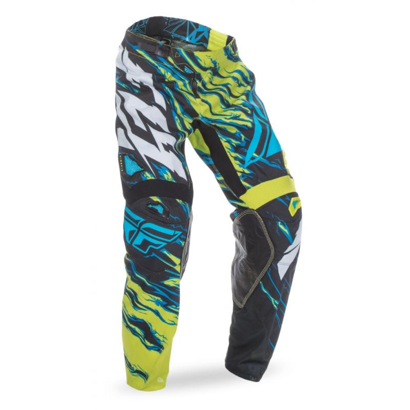 Pantalon cross Fly Racing Kinetic jaune/bleu- US-28