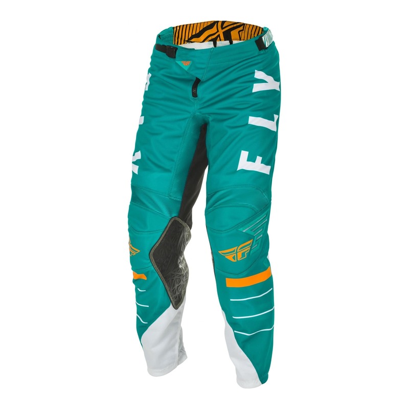Pantalon cross Fly Racing Kinetic Mesh blanc/turquoise/orange- US-30