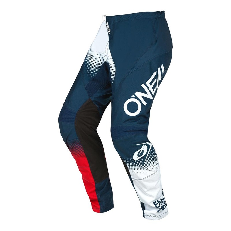 Pantalon cross O'Neal Element Racewear V.22 bleu/blanc/rouge- US-28