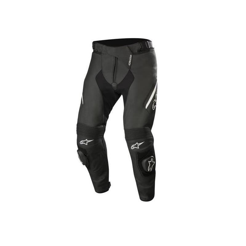 Pantalon cuir Alpinestars Missile V2 noir/blanc- 44