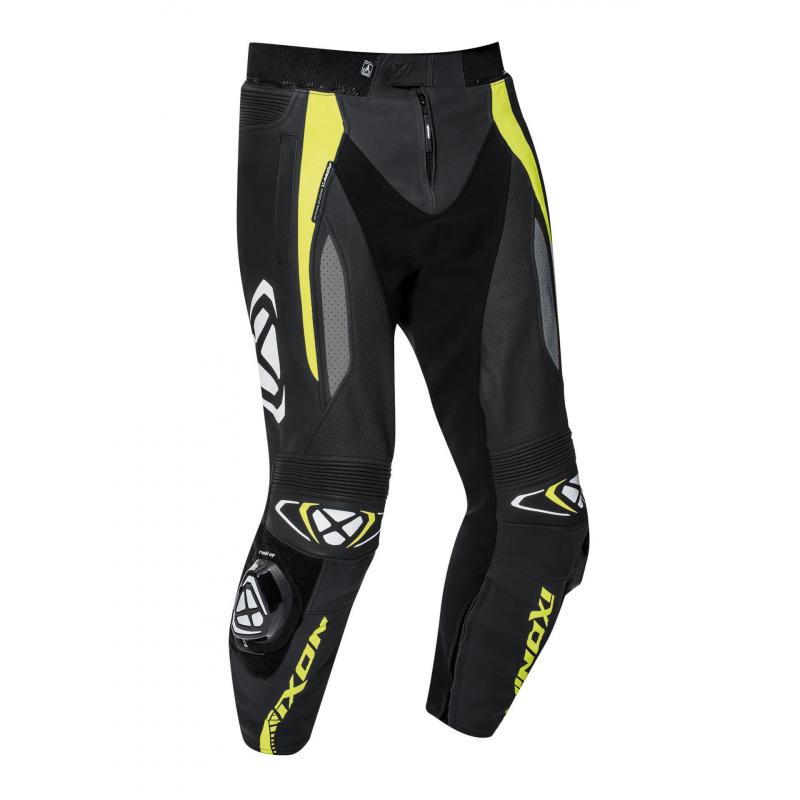 Pantalon cuir Ixon Vortex 2 noir/gris/jaune vif- S