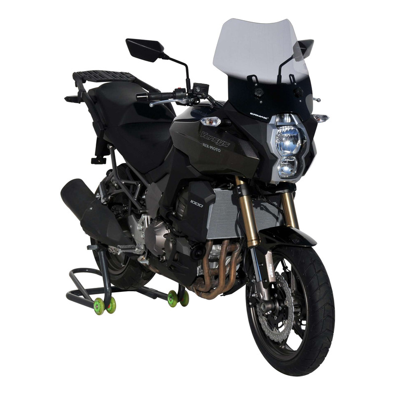 Pare-brise Ermax haute protection 41 cm Kawasaki Versys 1000 12-18 noir foncé opaque