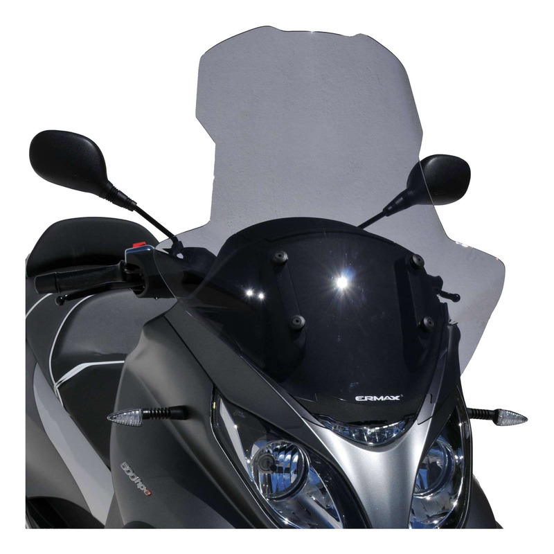 Pare-brise Ermax haute protection 70 cm avec protections mains Piaggio MP3 500 HPE 18-22 noir clair