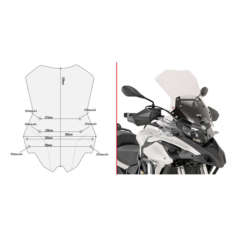 Pare-brise incolore Givi Benelli TRK 502 17-23