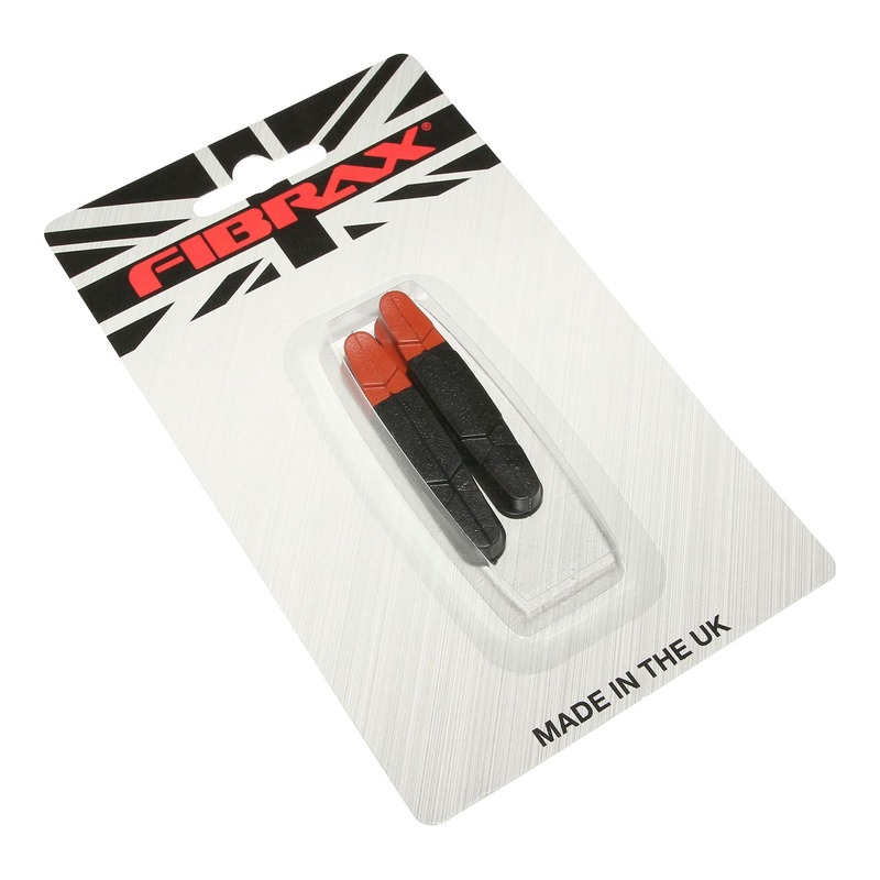 Patins de frein vélo Fibrax Bi-Gomme pour Shimano/Sram noir/rouge