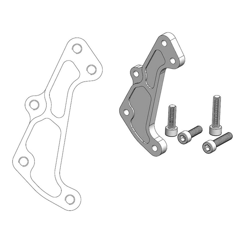 Patte de déport d'étrier de frein avant Moto Master SM Racing disque Ø320mm Beta RR 300 2t 19-23