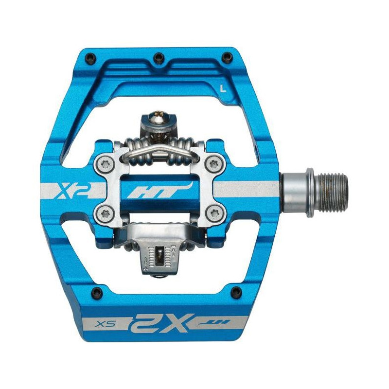Pédales automatiques BMX HT X2 SX aluminium bleu