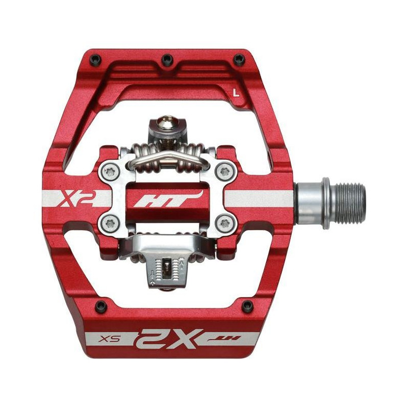 Pédales automatiques BMX HT X2 SX aluminium rouge