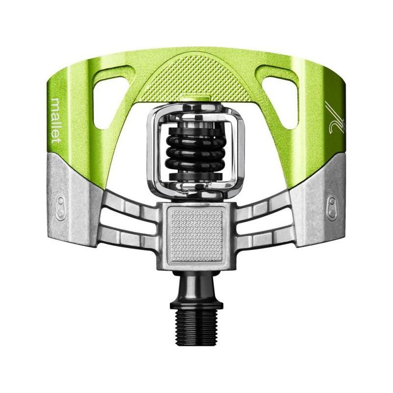Pédales automatiques Crankbrothers Mallet 2 argent/vert