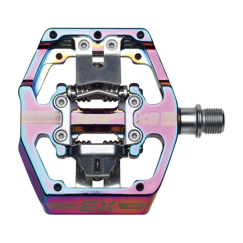 Pédales automatiques VTT HT X3 aluminium néochrome