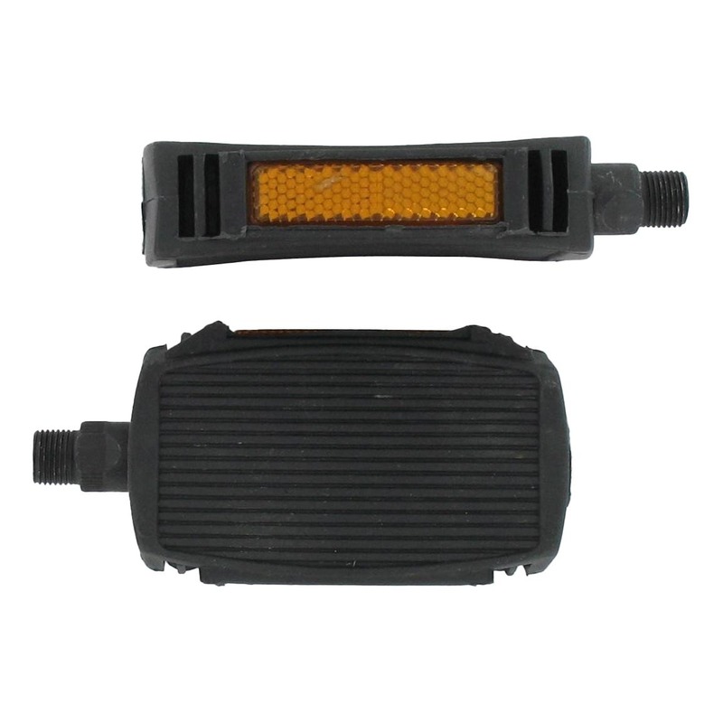 Pédales en plastiques noire 14x125 avec catadioptres pour Peugeot 103