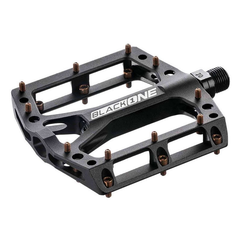 PÃ©dales plates VTT Reverse Black One noir/cuivre