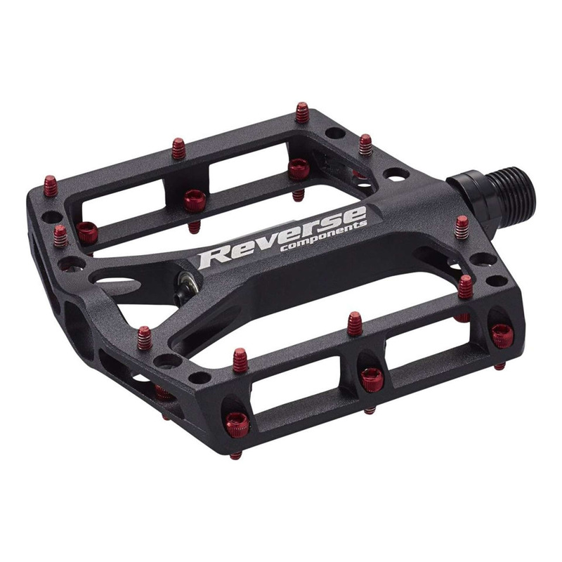 PÃ©dales plates VTT Reverse Black One noir/rouge