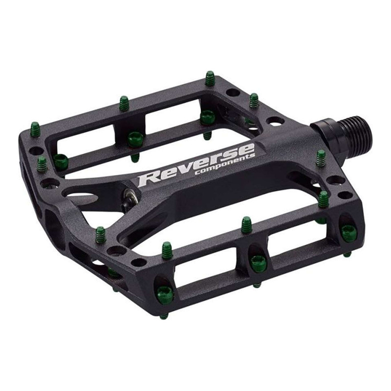 PÃ©dales plates VTT Reverse Black One noir/vert