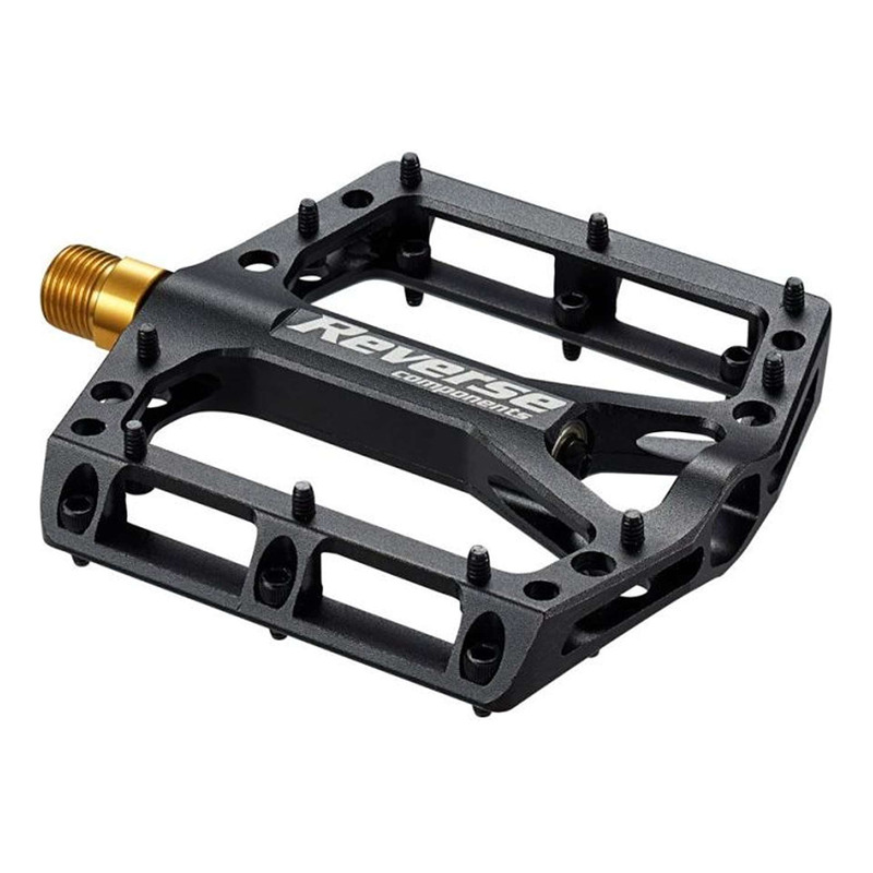 PÃ©dales plates VTT Reverse Black One Titanium noir