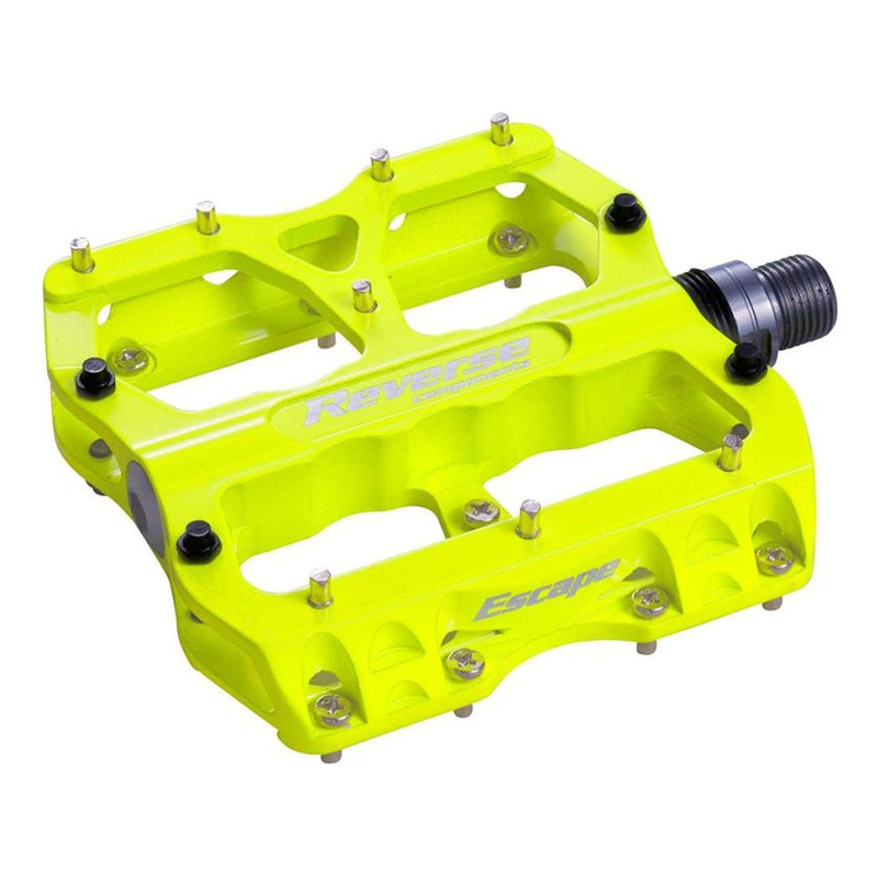 PÃ©dales plates VTT Reverse Escape jaune neon