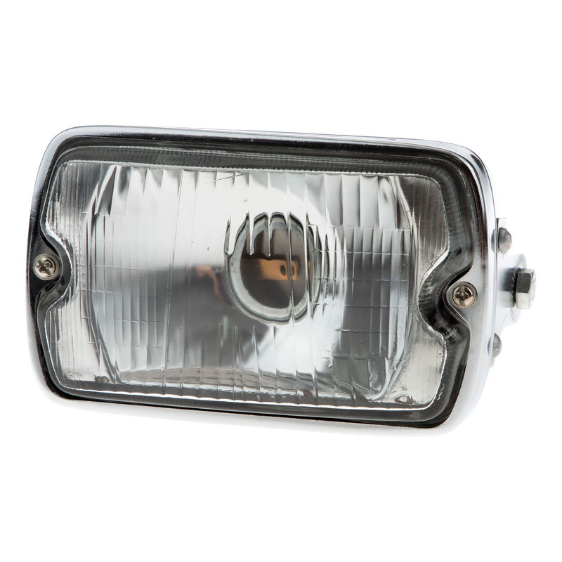 Phare rectangulaire chromé verre transparent Cyclo