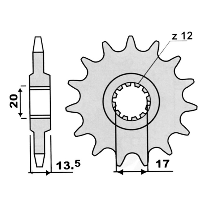 Pignon 11 dents 428 pour trial Fantic 240 / 300 / 301 40043017110