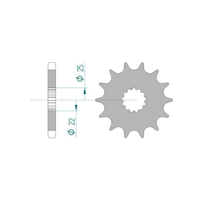 Pignon Afam 15 dents acier anti-bruit pas 530 type 28400 Suzuki GSX-R