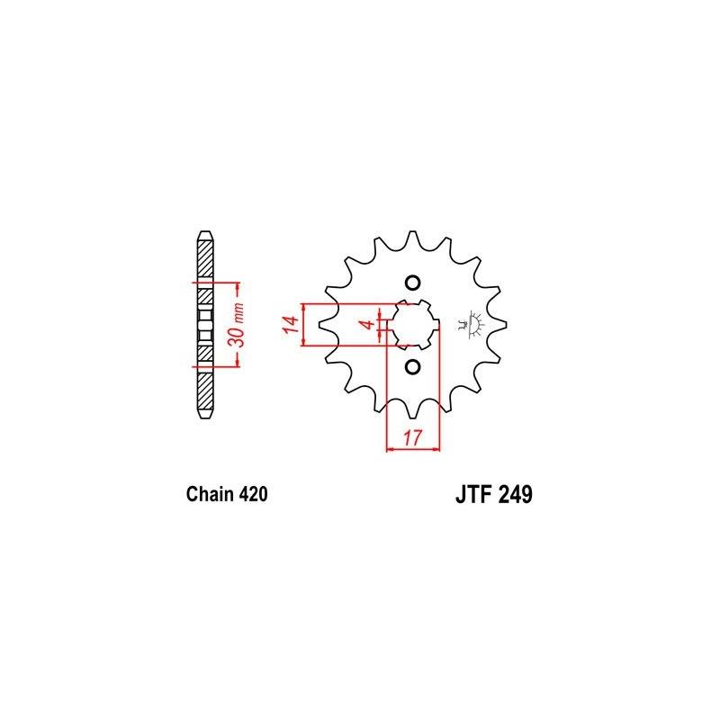 Pignon JT Sprockets Acier pas 420 16 dents - Pour Kawasaki AE80 81-82