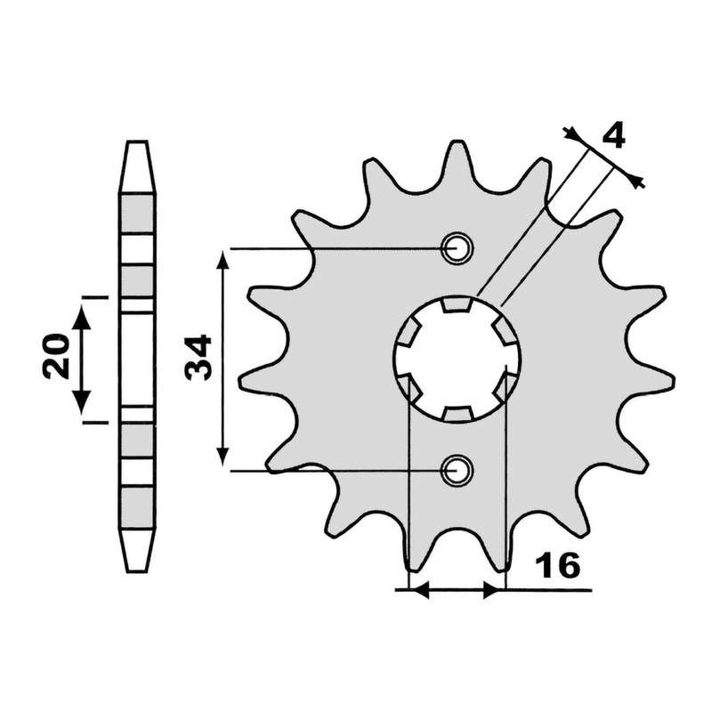 Pignon PBR 263 Acier 18NC pas 428- 14