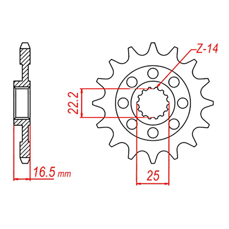 Pignon Supersprox 525 15 dents Ducati Hypermotard 821 13-15