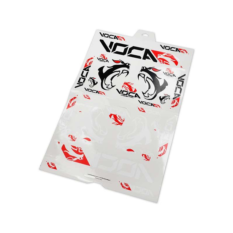 Planche 28 autocollants Voca Beast 60x30 rouge/blanc et noir/rouge
