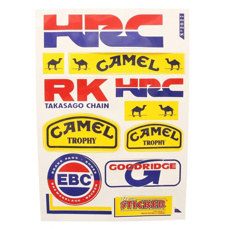 Planche 10 autocollants racing HRC Camel 33cm x 22cm