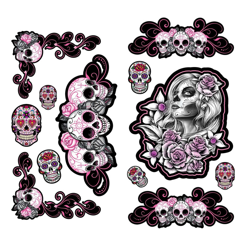 Planche d'autocollant Lethal Threat sugar skull 300x150 mm