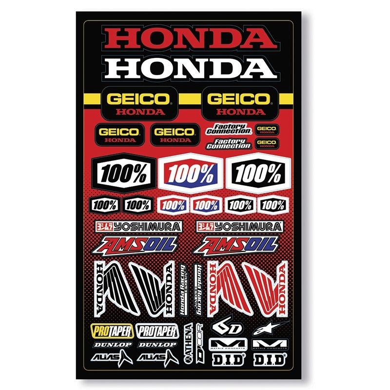 Planche d’autocollants 100 % Geico/Honda