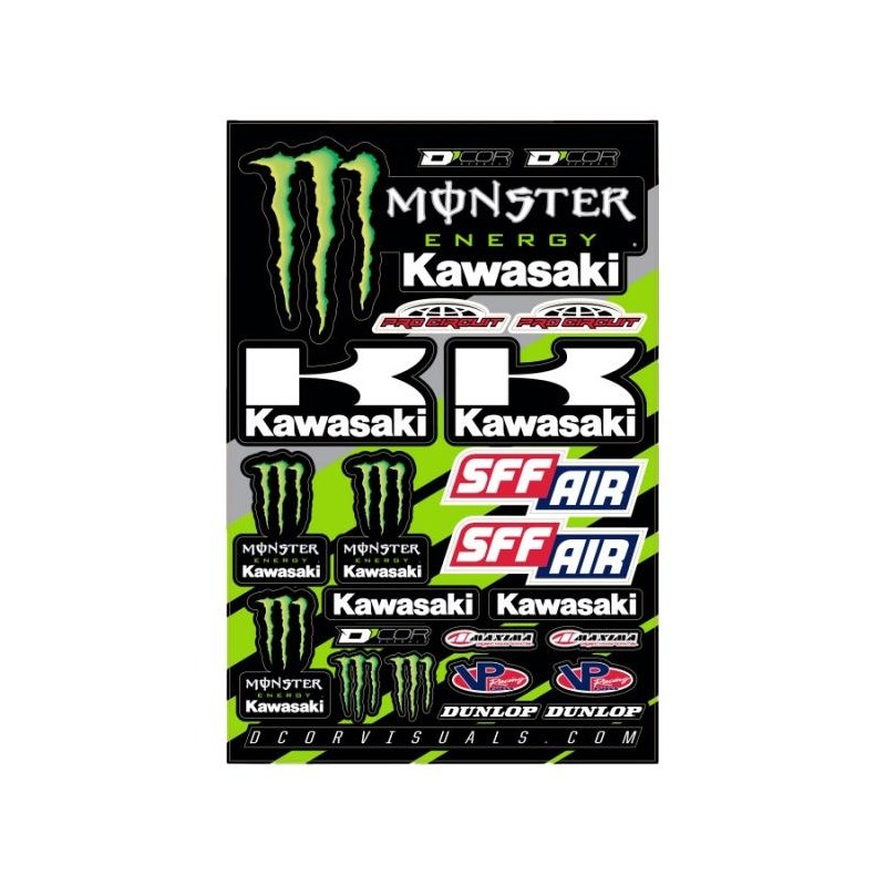 Planche d’autocollants D'cor 16 Team Monster Kawasaki