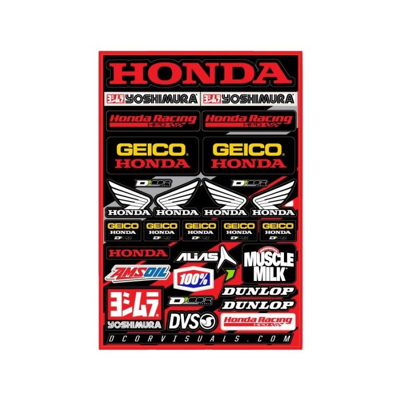 Planche d’autocollants D'cor Team Honda Geico