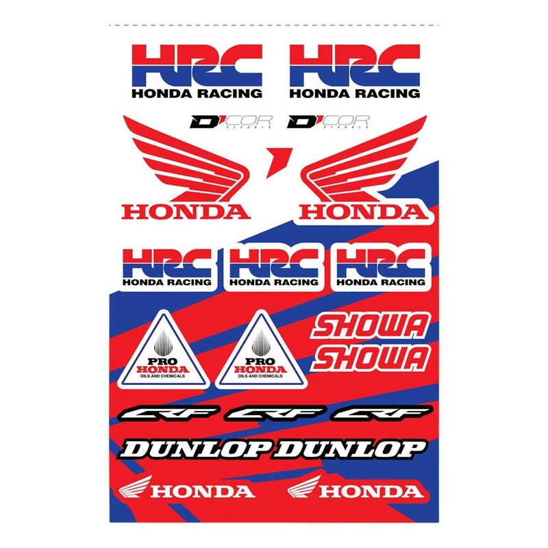 Planche d'autocollants D'Cor Visuals - 46x32cm / 21 Stickers - Honda HRC