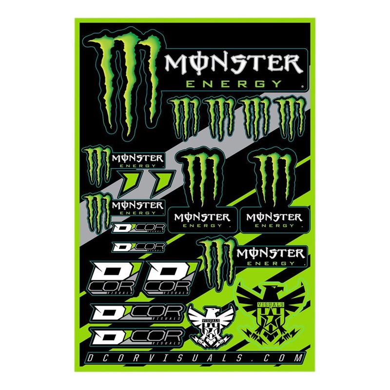 Planche d'autocollants D'Cor Visuals - 46x32cm / 22 Stickers - Monster Energy