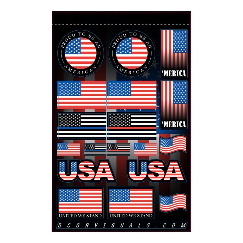 Planche d'autocollants D'Cor Visuals - 46x32cm / 19 Stickers - USA