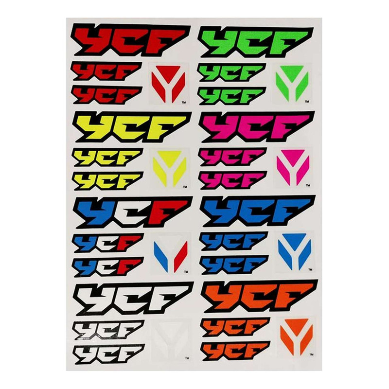 Planche de Stickers YCF Multicolores Format A4