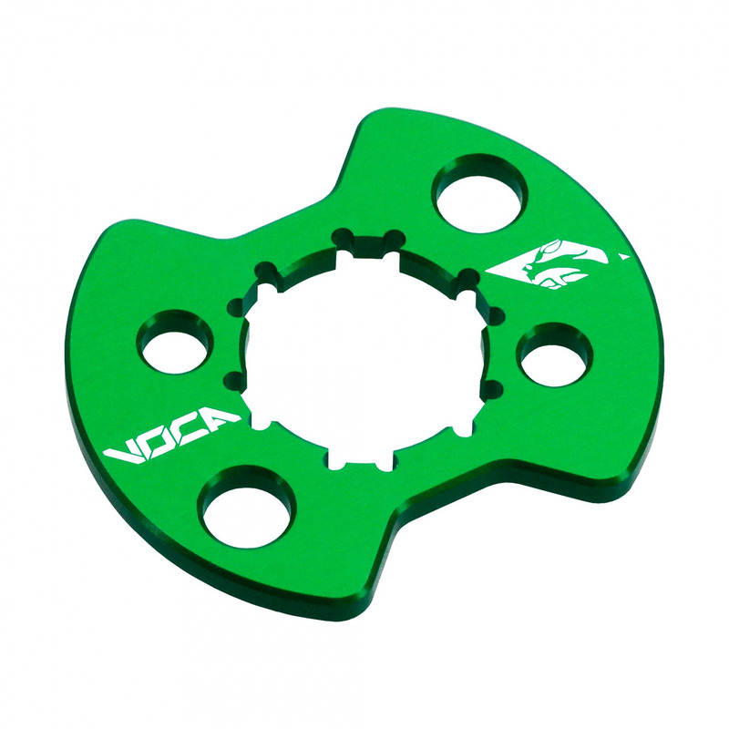 Plaque de maintien de pignon Voca Racing alu vert Derbi Euro 2/3/4