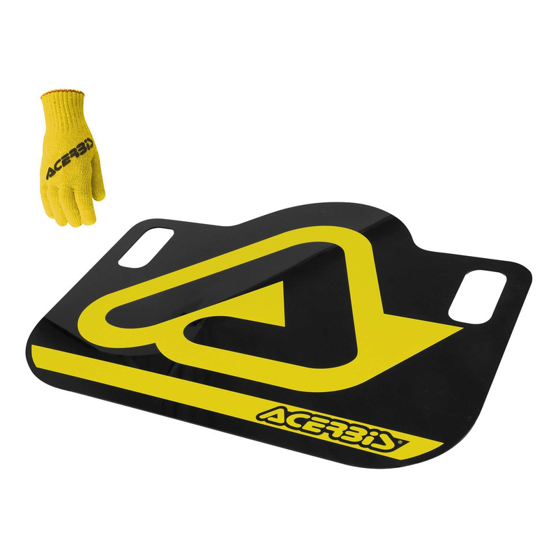 Plaque de Panneautage + Gants ACERBIS Noir / Jaune