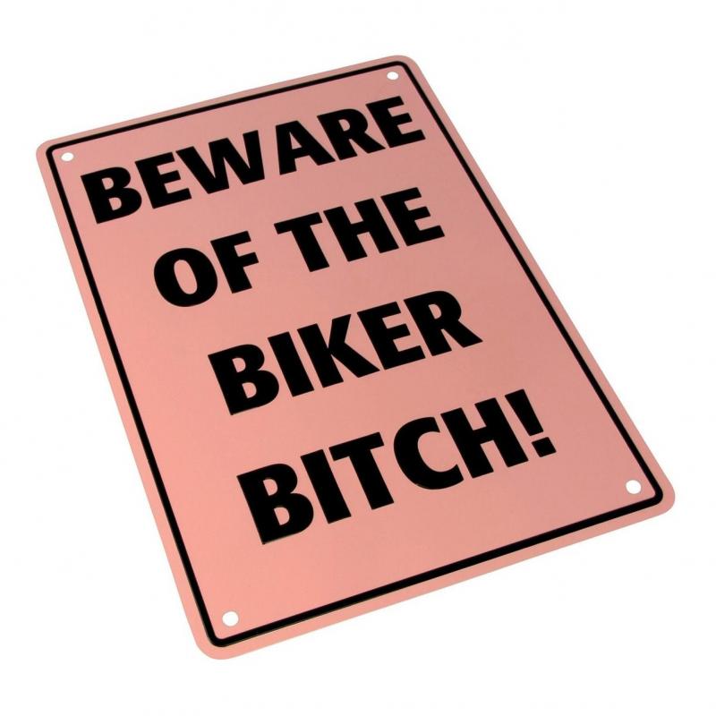 Plaque de parking Beware of the biker bitch